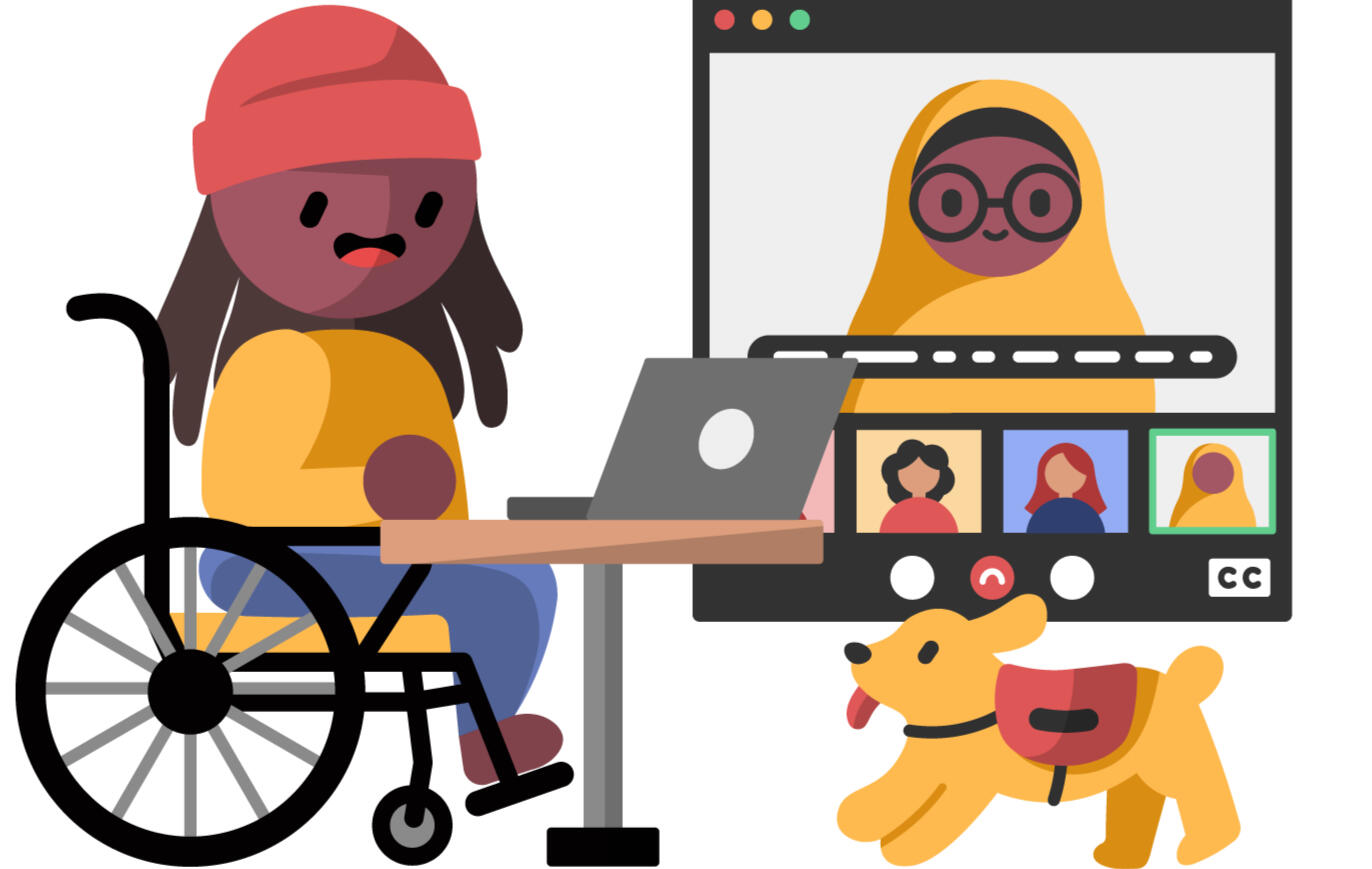 A slightly overhead perspective of two disabled Black people holding hands while sitting across from each other at a cafe.